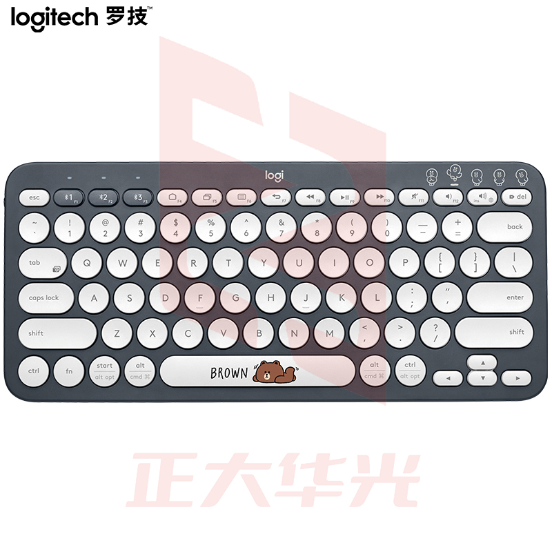 罗技(Logitech)K380多设备蓝牙键盘 LINE FRIENDS系列-布朗熊 (XTGM202307211319405)