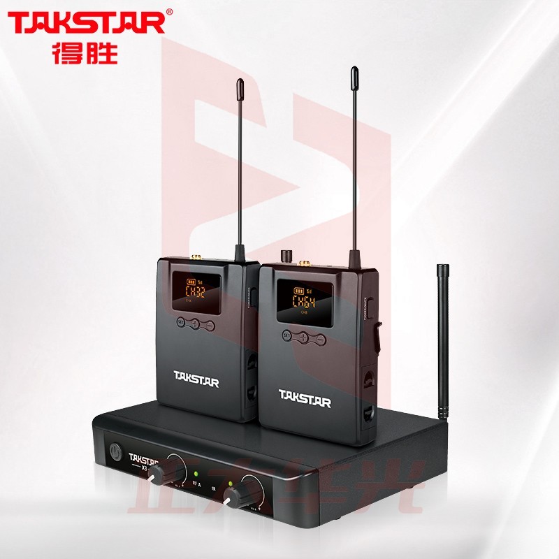 得胜(TAKSTAR)X3PP UHF无线麦克风一拖二 舞台演出直播K歌演讲领夹式头戴麦克风 黑色    XTGM2023071815065313