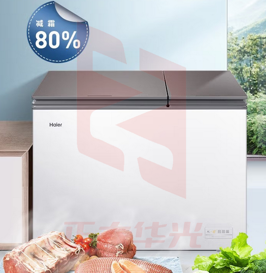 海尔(Haier)冰柜家用双温182升 冷藏冷冻双温双箱无需除霜卧式冷柜 一级能效电脑控温商用冰箱FCD-182XER (XTGM2023082311192313)