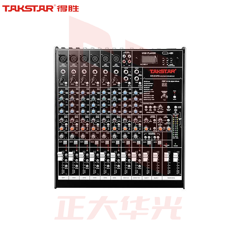 得胜(TAKSTAR)XR-612FX 12路调音台 100个预设 6个XLR和 TRS平衡 输入接口    XTGM2023071815031011
