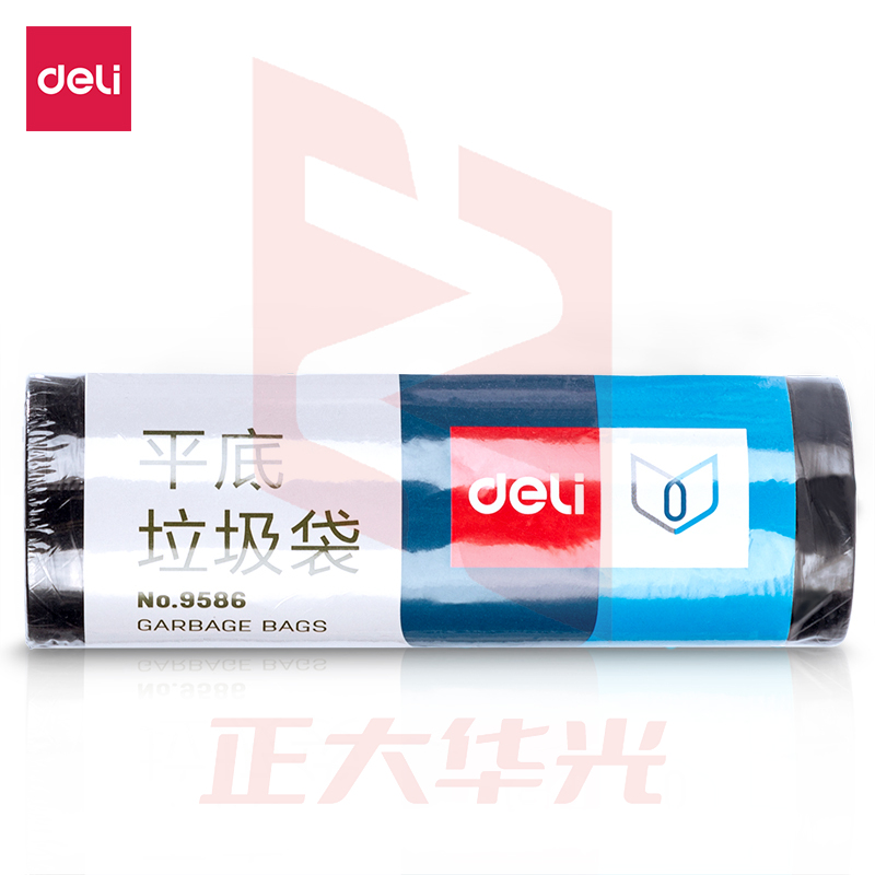 得力9586平底垃圾袋(黑)(30个/卷)450*500*0.007mm平底XTGM04091409513674