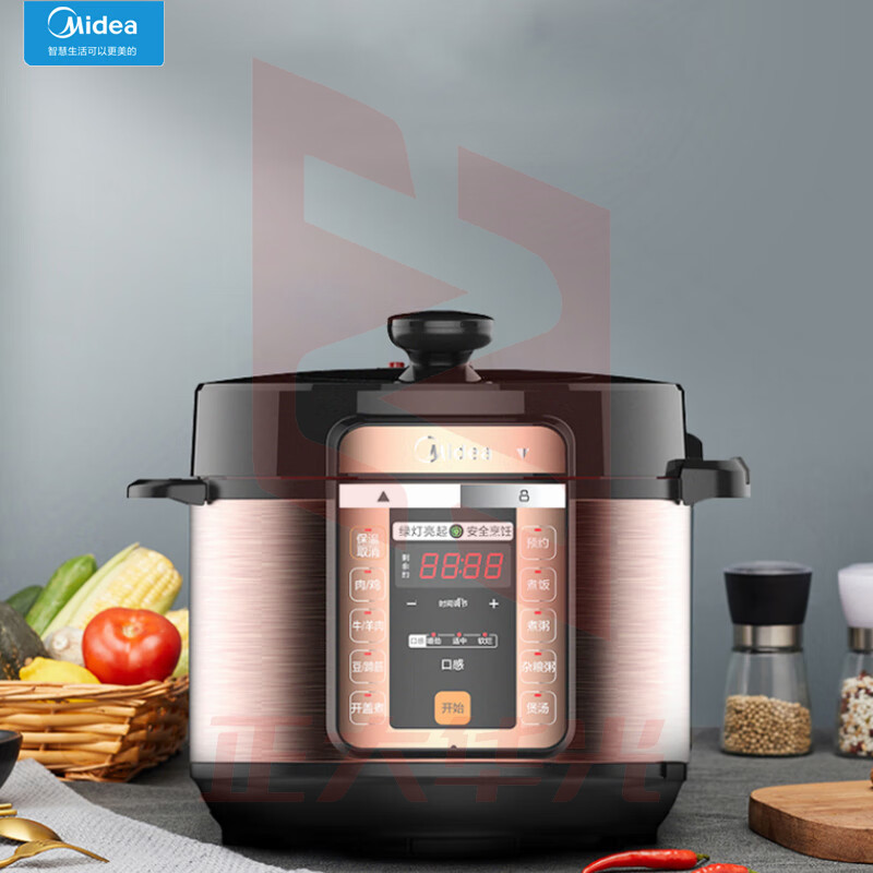 Midea美的 5L双内胆家用定时预约底盘加热一键排气70kpa压力锅 MY-CS5018P 电压力锅 BSD