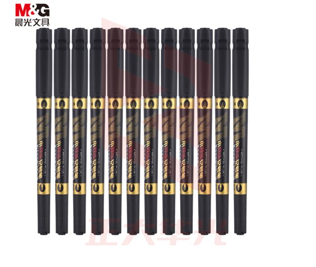 晨光 双头记号笔MG2130-Plus APM29301黑   XTGM02090915332415