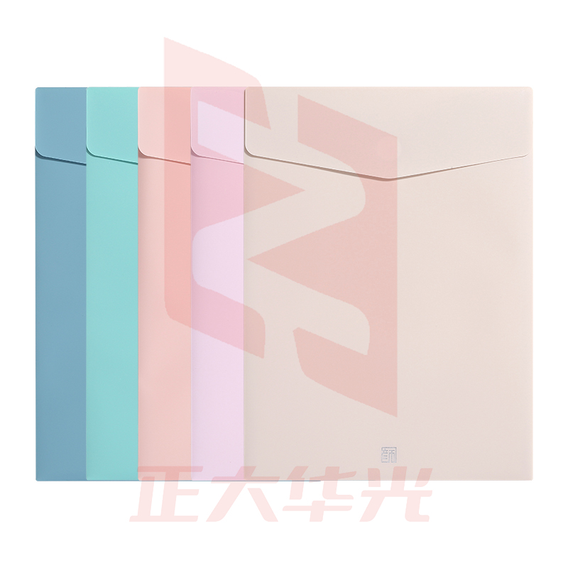 齐心 A1771 颜选莫兰迪竖式粘扣袋 A4(蓝 绿 黄 粉 紫，颜色人备注)   XTGM02081059061330