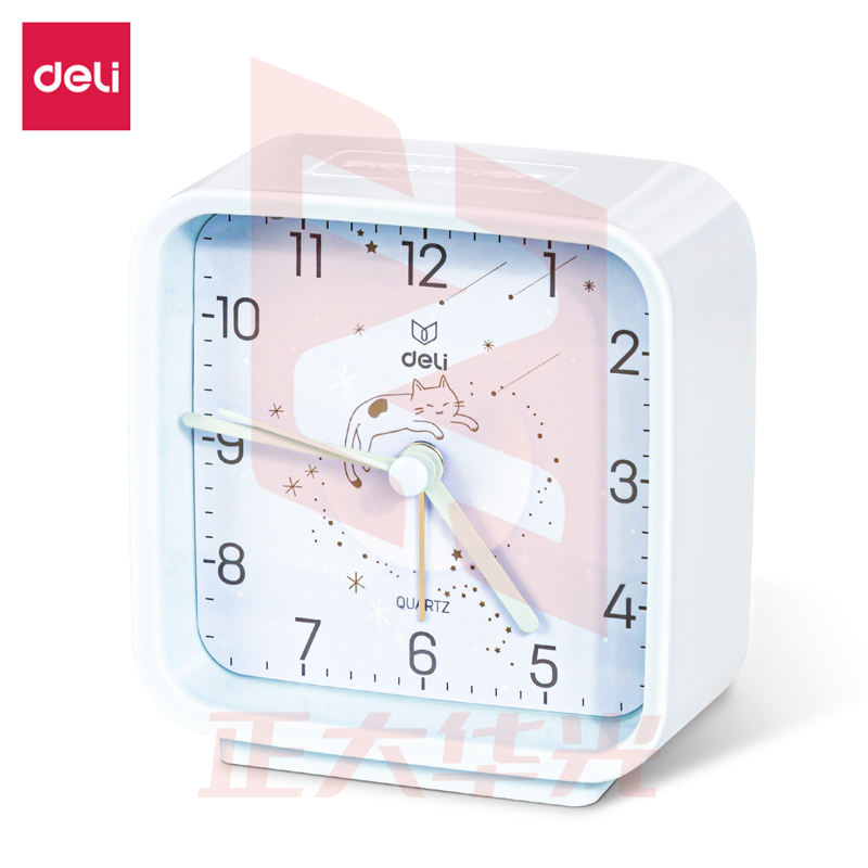 得力8851指针式闹钟(白蓝绿3色，颜色备注)(只)XTGM0409121149582