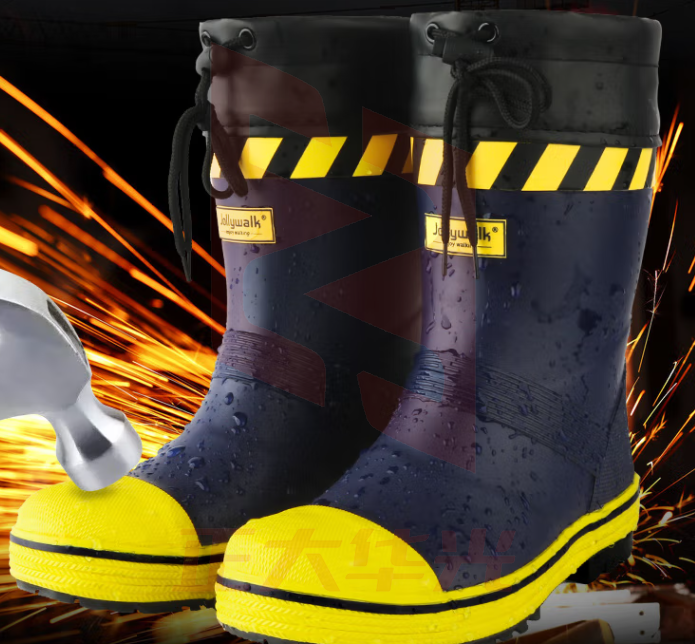 非常行(Jolly Walk) 防砸雨靴 男士水鞋中筒雨鞋防水胶鞋外卖套鞋水靴 JW316 黑橙 (下单备注尺码) (XTGM202308141036529)