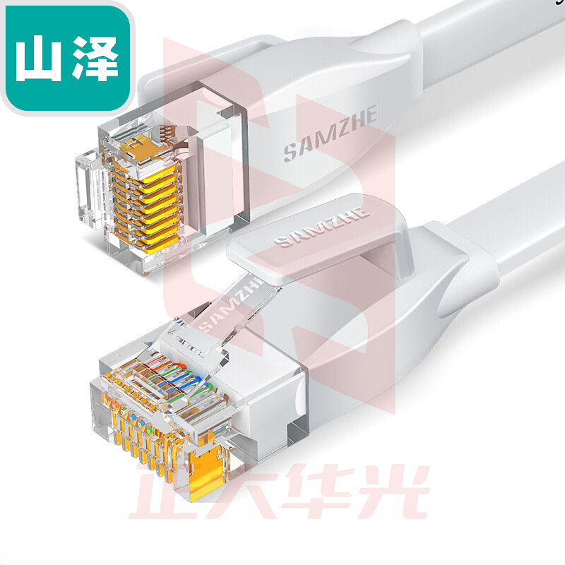 山泽(SAMZHE)六类网线CAT6类纯铜千兆扁平网络跳线10米白色路由器宽带网络连接线成品网线BBP610 (XTGM202307230820164)