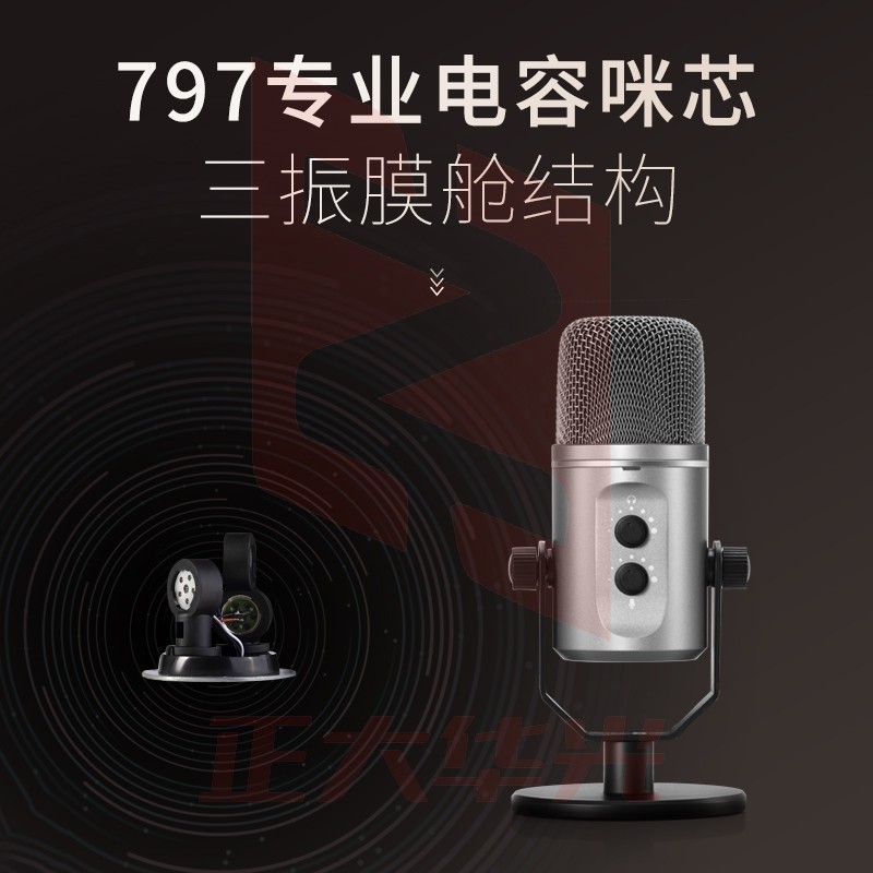 漫步者(EDIFIER)K22U 有线电容式麦克风 直播互动 网课教学 线上会议 音乐录制麦克风 (XTGM2023081512524413)