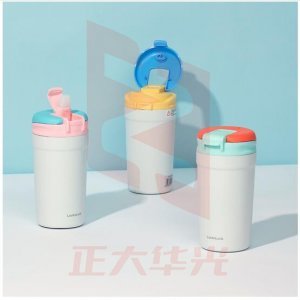乐扣乐扣 LOCK&LOCK LHC4298YRED 翻盖小咖杯 316不锈钢吸管直饮保温杯 430ml橙色 (XTGM202308111435244) 
