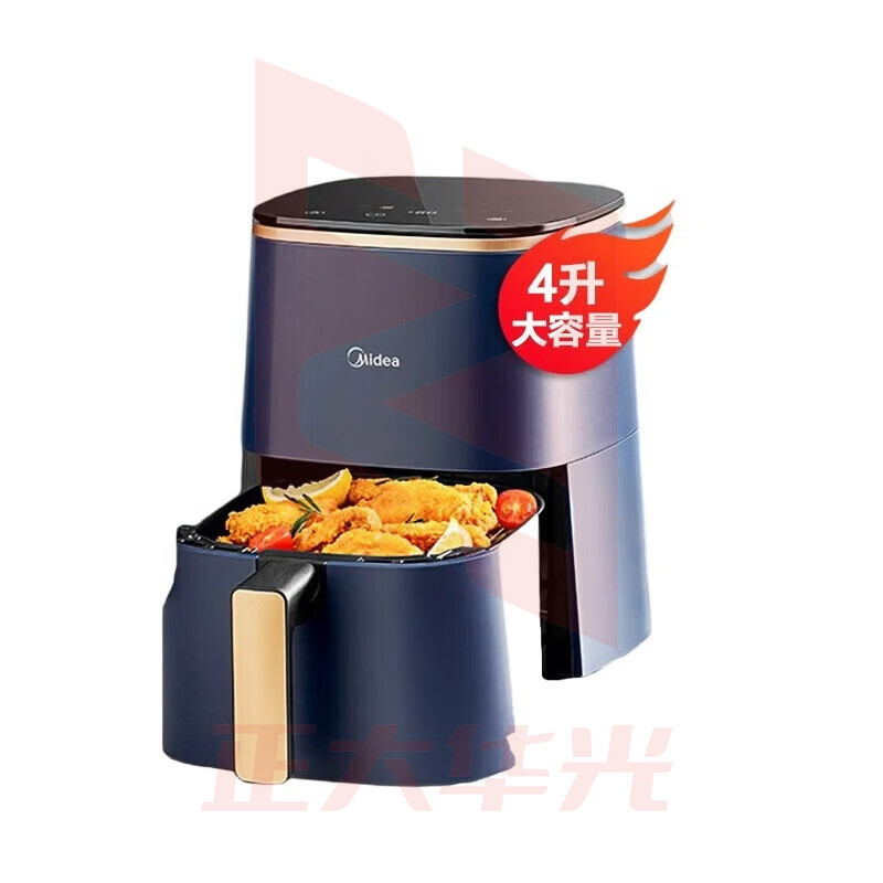 美的（Midea）空气炸锅多功能无油低脂电炸锅煎炸锅智能触屏不粘易清洗薯条机 4升精准控温 KZC4001