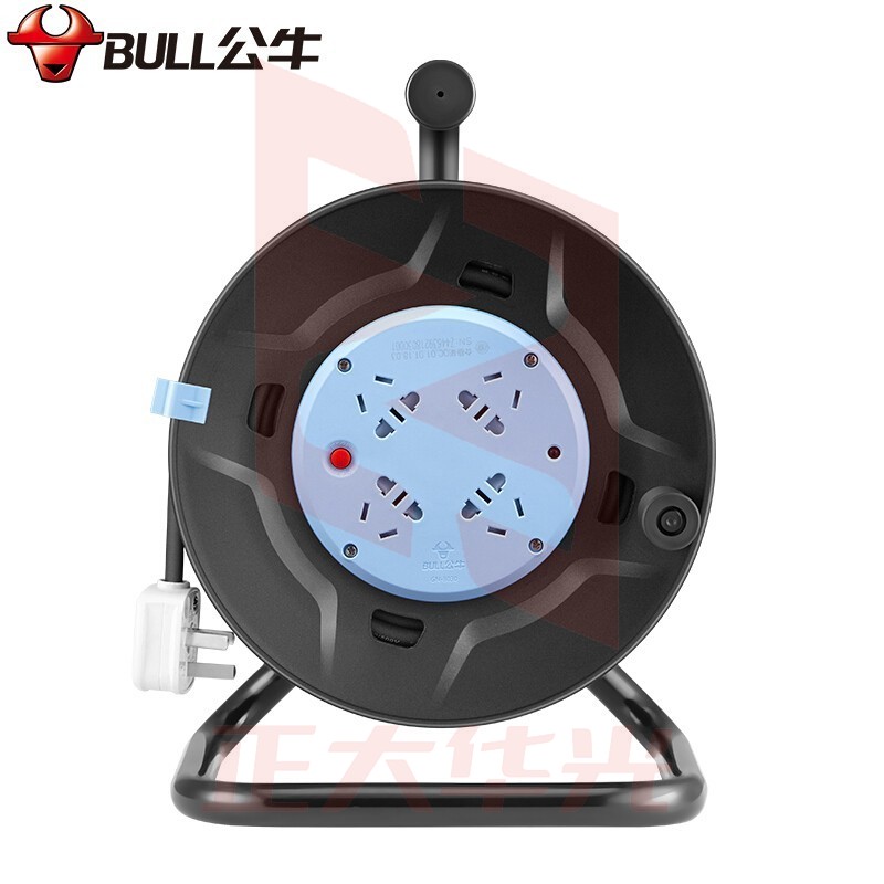 公牛(BULL)GN-8030工程接线盘移动电缆电线卷线盘/盘线轴工程地拖绕线盘拖线盘自接线 4位总控全长20米   XTGM202307191354098