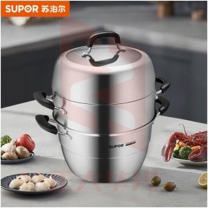 苏泊尔/SUPOR SZ28V4 蒸锅 不串味三层304不锈钢 28cm  燃气电磁炉通用 多层大蒸笼XTGM202307021324428