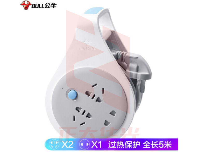 公牛(BULL)GN-801插座工程卷线盘 过热保护电缆卷盘插座 3位总控5米    XTGM202307191354075