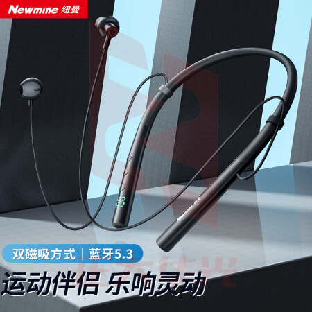 纽曼(Newmine)C51PLUS运动蓝牙耳机挂脖式无线跑步半入耳磁吸音乐游戏通话降噪耳机颈挂式超长续航适用苹果华为小米 黑 (XTGM2023081613215214)