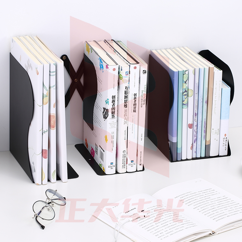 齐心 B2159 伸缩铁书立 102*158*193 黑色   XTGM02010854495973