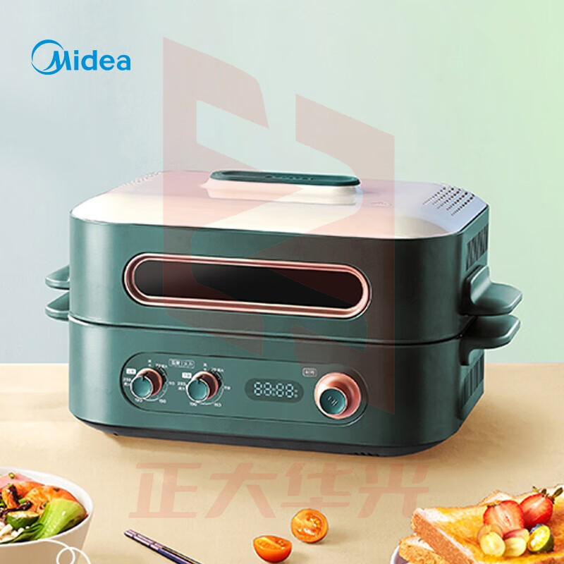 美的（Midea）仙贝 家用双子炉 多用途锅 料理锅一体烧-烤-炉 多用电火锅 PT06Q2