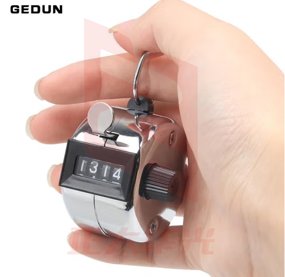 戈顿 GEDUN 计数器 点数器仓库计数无需电池机械式手动金属计数器按压人流计数器金属四位数 银色 XTGM0901163257859
