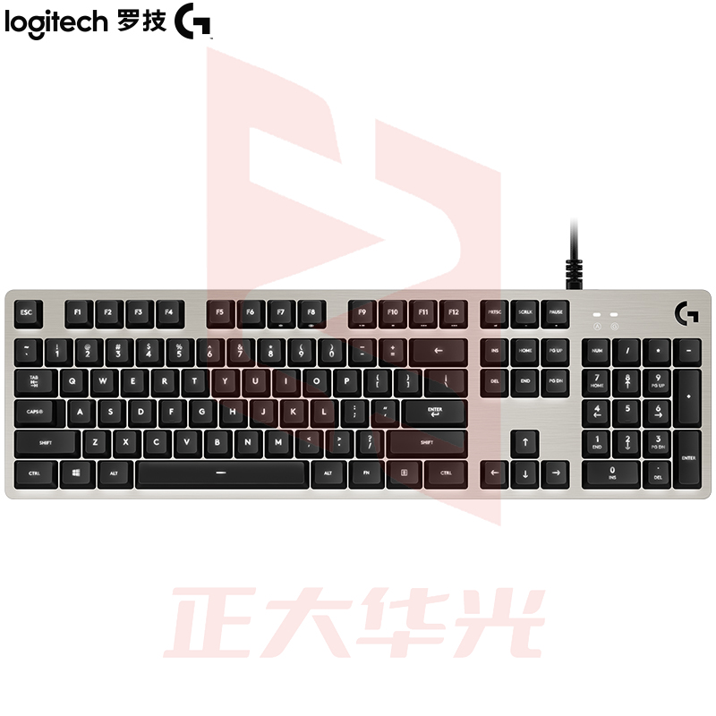 罗技(G)G413机械键盘 K845升级版 有线机械键盘  全尺寸背光 铝合金机身  银色 (XTGM202307211317213)