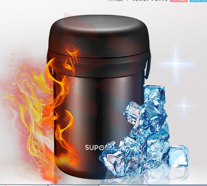 苏泊尔(SUPOR)304不锈钢保温饭盒三层真空保温桶大容量分隔多层汤壶 便携学生便当餐盒 2升 KF20AC10墨晶黑XTGM202307021302231