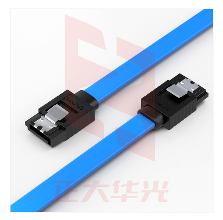 山泽(SAMZHE)高速SATA3代双通道数据线 弯对直 蓝色 0.48米 固态硬盘 SSD数据3UX-05B (XTGM202307230826451)
