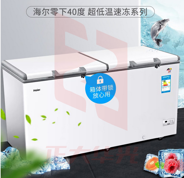海尔(Haier)519升冰柜商用大容量零下-40度超低温卧式500升以上冷藏冷冻海鲜速冻柜BC/BD-519HEK (XTGM202308231118359)