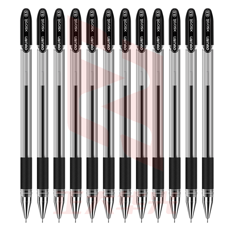 得力S55中性笔0.5mm半针管(黑)(12支/盒)XTGM04121321034574