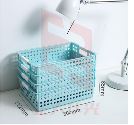 禧天龙塑料桌面办公收纳筐【7104镂空设计】清爽蓝4L 1个装 (XTGM202308141620434)