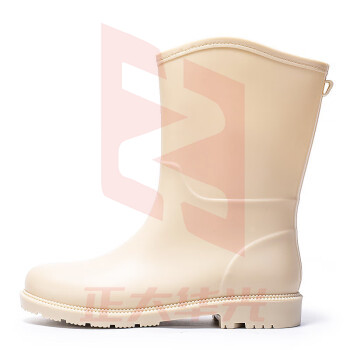 丰稚 雨鞋 女款中筒雨靴 轻便防水防滑成人胶鞋 杏色  码数标注 (XTGM202308141034032)