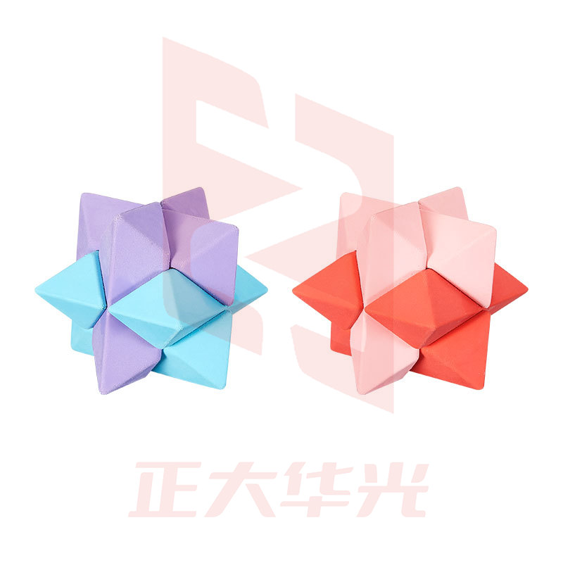 齐心 GBBZ0014 鲁班锁多角橡皮擦(国家宝藏)6个/套XTGM06141424334460