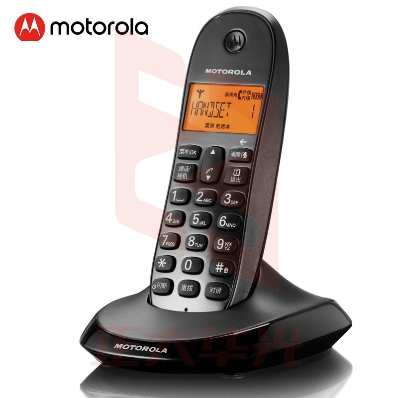 摩托罗拉(Motorola)C1001XC 数字无绳电话机 无线座机 单机 办公家用 来电显示 三方通话(黑色)SZWT04110846585995