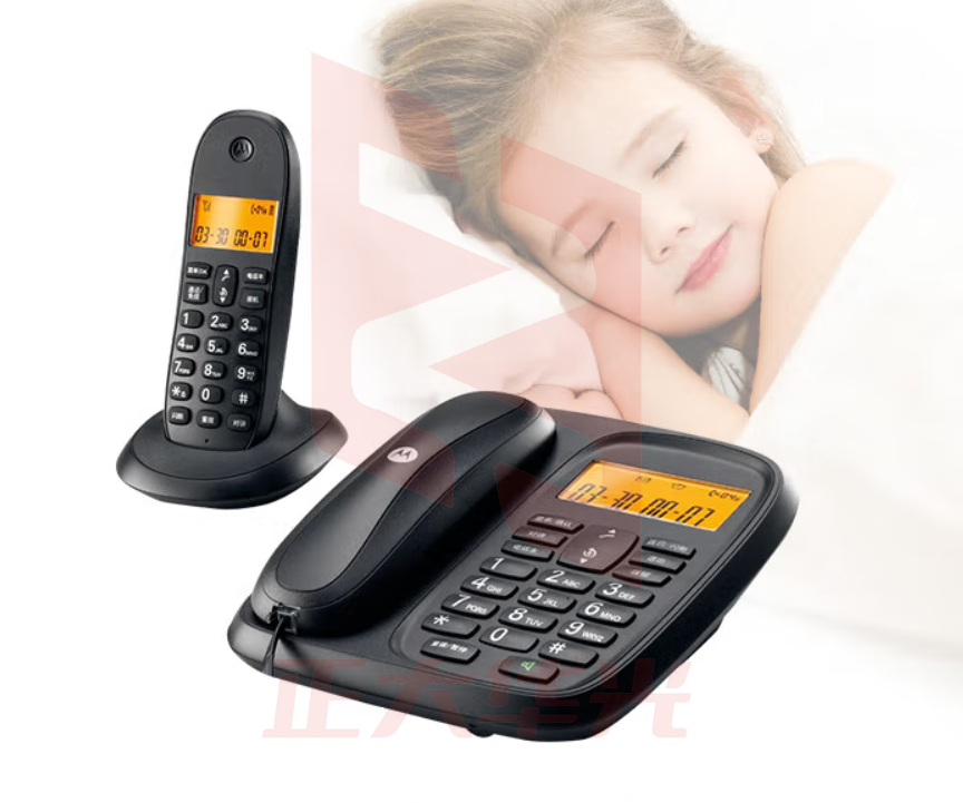 摩托罗拉(Motorola)数字无绳电话机 无线座机 子母机一拖一 办公家用 大屏幕 双清晰免提套装CL101C(黑色)QZIB04110900407183