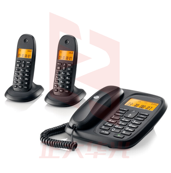 摩托罗拉 (Motorola) CL102C 数字无绳电话机 子母机 一拖二固定无线座机(黑色)QCQX04110903074255