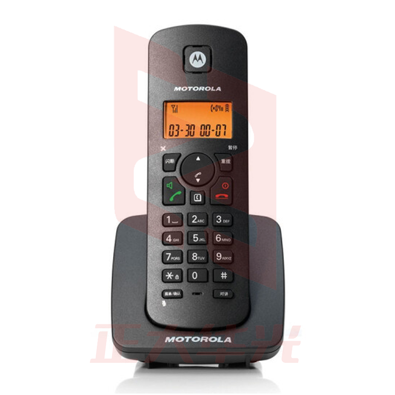 摩托罗拉(Motorola)数字无绳电话机 无线座机 子母机一拖二 办公家用 免提 来电显示 低辐射C4202LC(黑色)(支)GAPW04110913345359