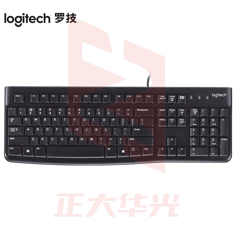 罗技(Logitech) 键盘K120 键盘 有线键盘 办公键盘 全尺寸 黑色 U口 黑色  (XTGM202307211316522)