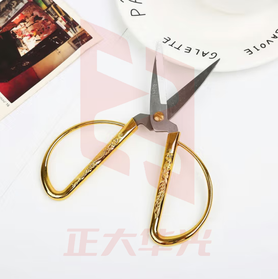 佳妍【开业/乔迁剪彩】龙凤呈祥剪刀 经典居家剪彩金剪刀剪子 单把装 FDDG06061338129020