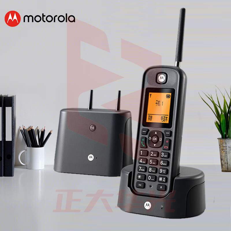 摩托罗拉(Motorola)远距离数字无绳电话机 无线座机 子母机单机 办公家用 中英文可扩展别墅定制O201C(黑色) FUVA04110854069194