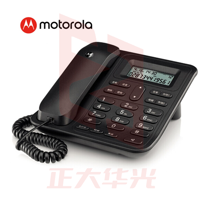 摩托罗拉(Motorola)CT420C 电话机座机固定电话 办公家用 免电池 免提 双接口(黑色) NOFY04120922234830