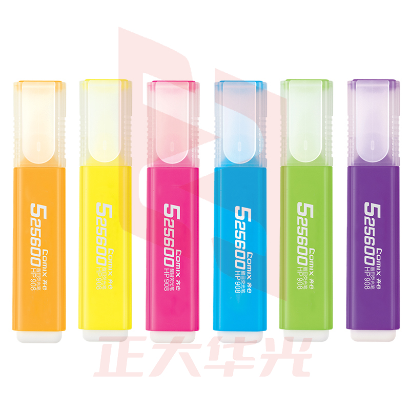 齐心 HP908 醒目荧光笔5.0mm(橙，粉，黄，蓝，绿，紫，颜色备注)   XTGM02021050178341