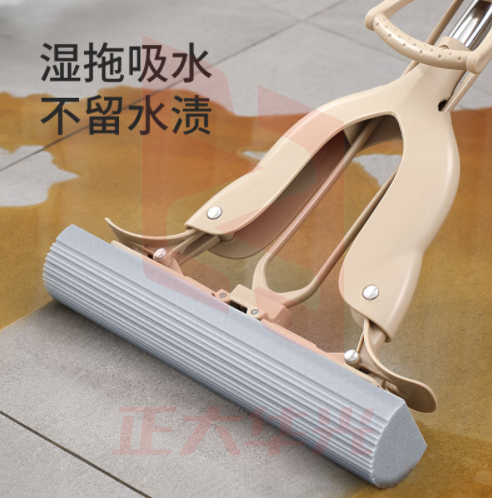 美丽雅 海绵拖把免手洗拖地神器懒人对折挤水胶棉拖把家用拖布地拖墩布吸水拖把 共2个拖把头 XTGM202306131258210