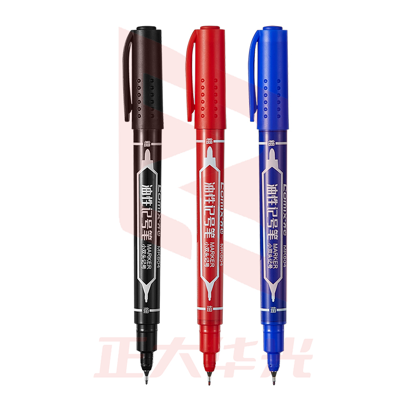齐心 MK804 小双头勾线记号笔 0.5-1.5mm(红 黑 蓝颜色备注)  XTGM02020832372006