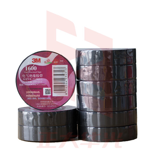 3M 1600#PVC绝缘胶带无铅耐磨防潮耐酸碱【黑色18mm*20m*0.15mm】XTGM202303271005112