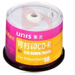 清华紫光 CD-R亚光系列空白光盘/刻录盘 可打印 桶装50片(单位：张)   XTGM202302021444010