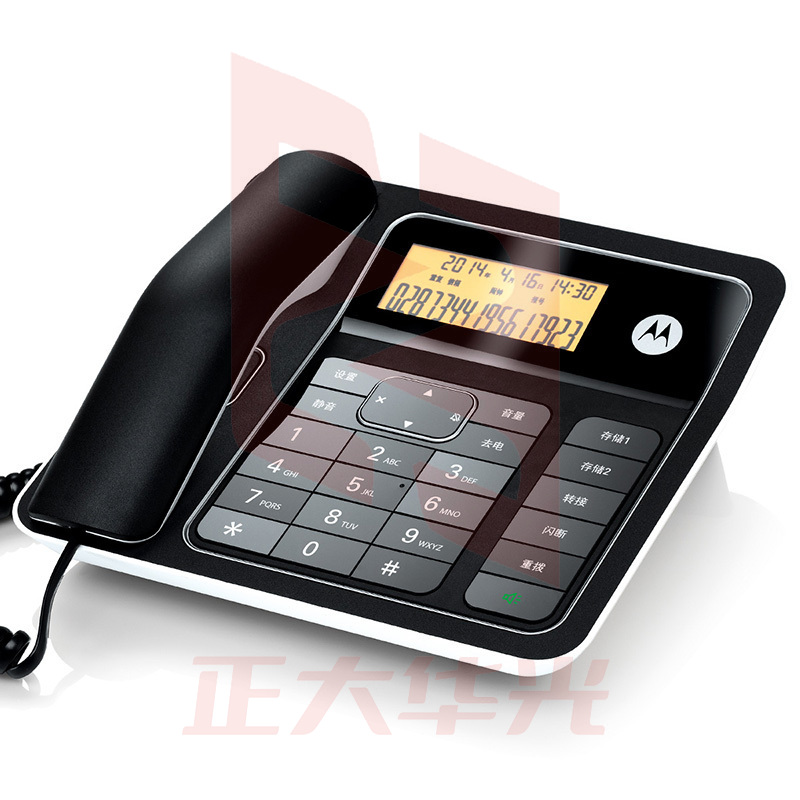 摩托罗拉 CT330C 固定有绳电话机  黑色 座机来电显示免提免打扰双接口大屏幕家用办公有绳固定座机GHAP04120917583205